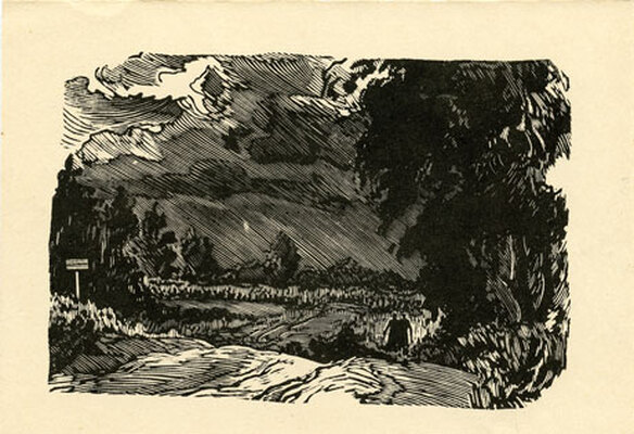 Козловский Константин Степанович. Лот из 20 двух иллюстраций к различным произведениям с приложением четырех рукописных писем автора, адресованных коллекционеру М.В. Трухницкому